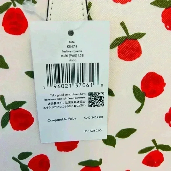 Kate Spade Purse Dana Tote Shoulder Bag Festival Rosette - Picture 6 of 9